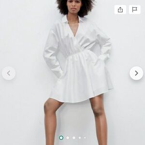 Zara white shirt dress